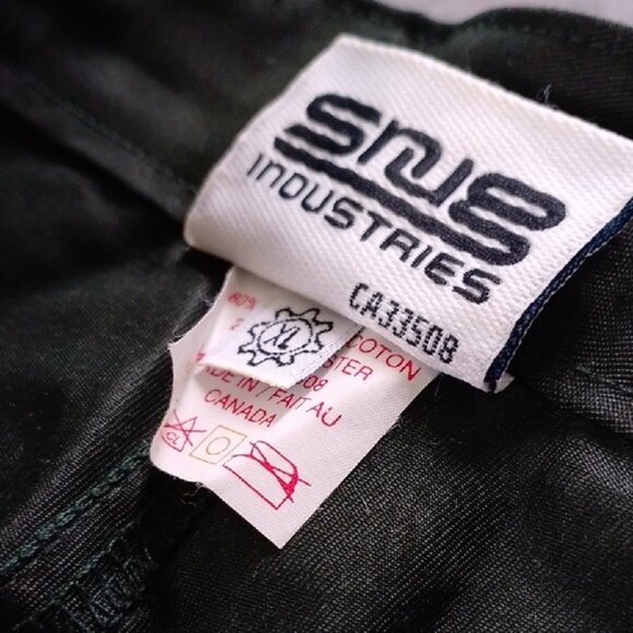 Vintage 90s Big Baggy SNUG INDUSTRIES Dark Green Wide-Leg Pants - Picture 2 of 12